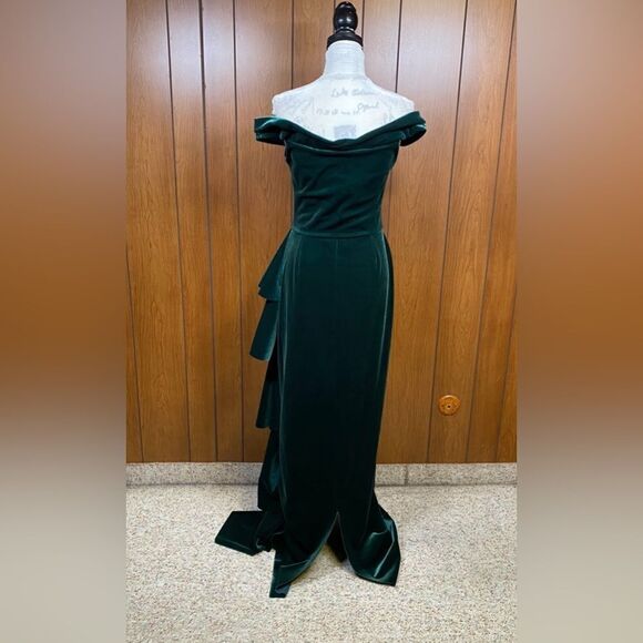Chiara Boni La Petite Robe Willa Velvet Ruffled Gown size 10 - Picture 7 of 13